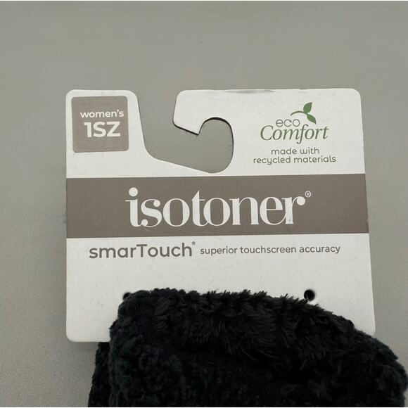 Isotoner Gloves Signature Women's One Size Chenille Cable-Knit Black NEW NWT - Picture 5 of 8